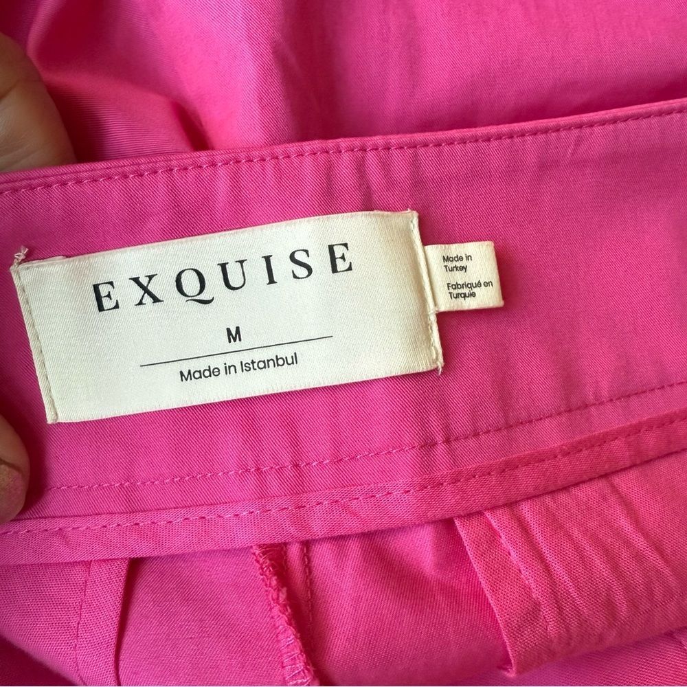 Anthropologie Exquise Cropped Pleated Trousers in Pink M NWOT - Picture 5 of 8